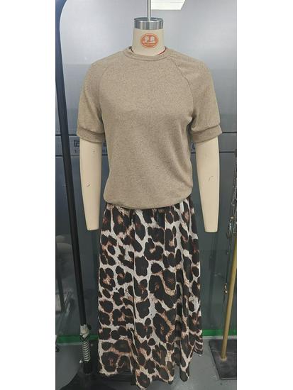 2025 European Style Women's Solid Mesh Skirt & Top Tee Set - Casual Fashion