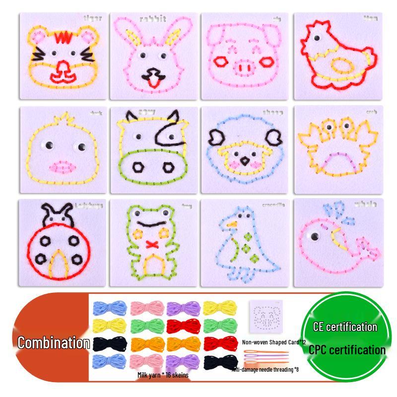 Montessori DIY Threading Toy Kit: Kindergarten Non-Woven Fabric Sewing Set