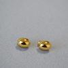 Japanese & Korean Elegant Gold-Plated Oval Brass Earrings with 925 Silver Posts