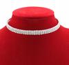 Rigid Choker Necklace Premium 2 Rows Glass Zirconia