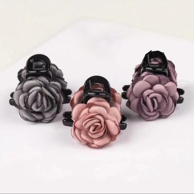 Women Hair Claw Double-sided Rose Flower Decor Anti-slip Teeth Hair Clip Back Head Shark Hair Grip Hair Decoration