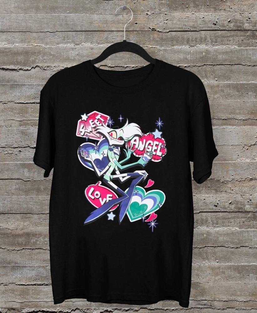 Hazbin Hotel Sweet Angel Love Angel Dust TShirt Unisex Short Sleeve Shirt S4XL Unisex T-Shirt S