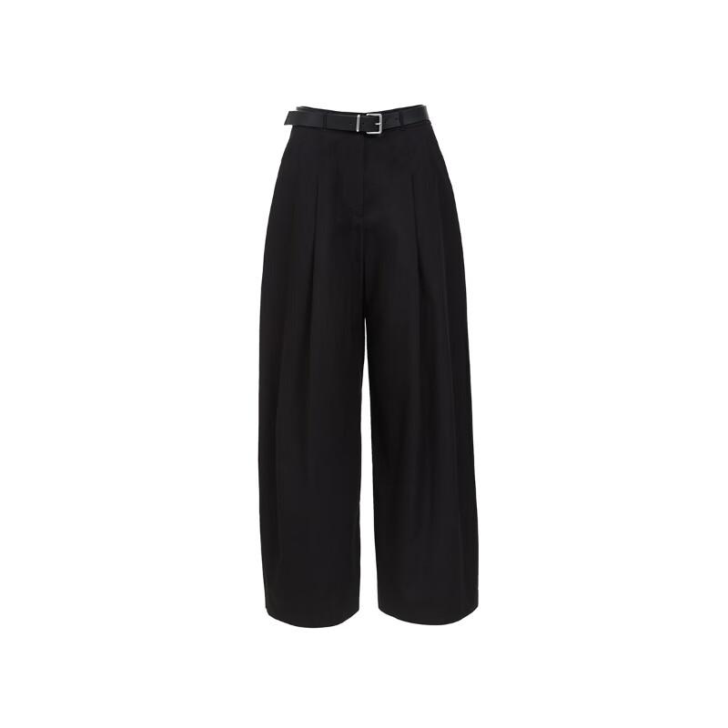VEROMODA 2025 Cotton Belted Pleated Wide Leg Pants