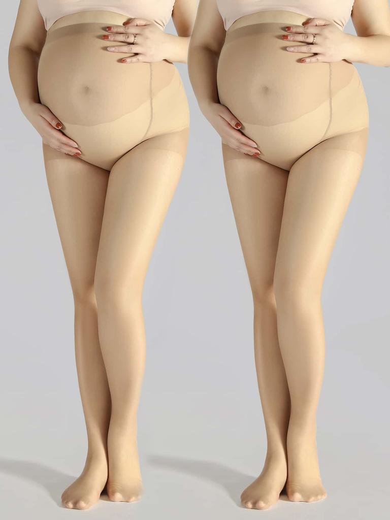 1/2/3 Sets Of High Stretch Tight Pants For Pregnant Women'S Abdomen, Fashionable Thin Silk Stockings, And Pantyhose
