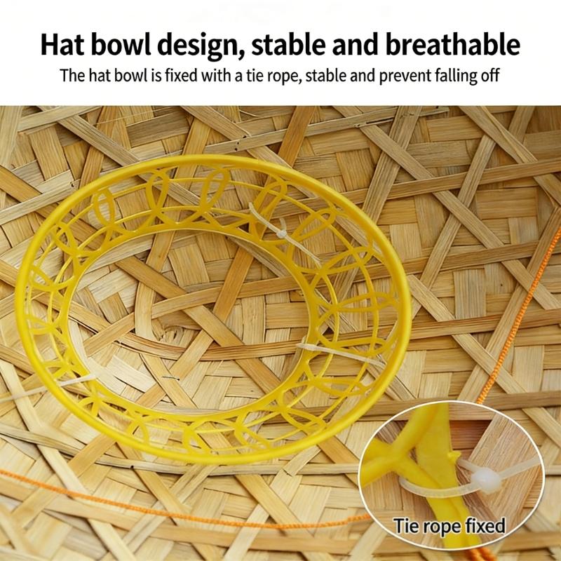 36cm Chinesischer Strohhut Asiatische Reiskappe Chinesische Orientalische Kappe Wasserdicht Verstellbarer Kinnriemen Stroh für den Urlaub
