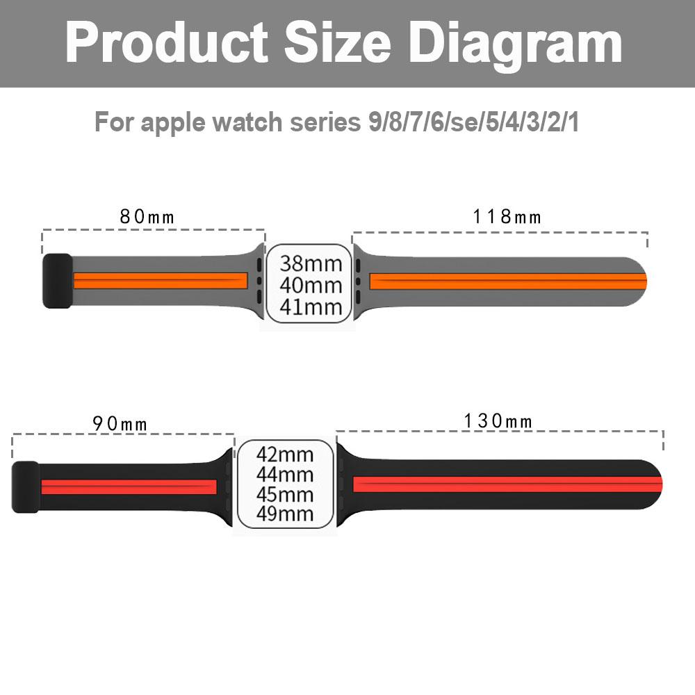 Magnetic buckle Strap For Apple Watch Ultra 2 band 49mm 44mm 40mm 45mm 41mm 38mm Silicone Bracelet iWatch series 7 3 6 5 se 8 9