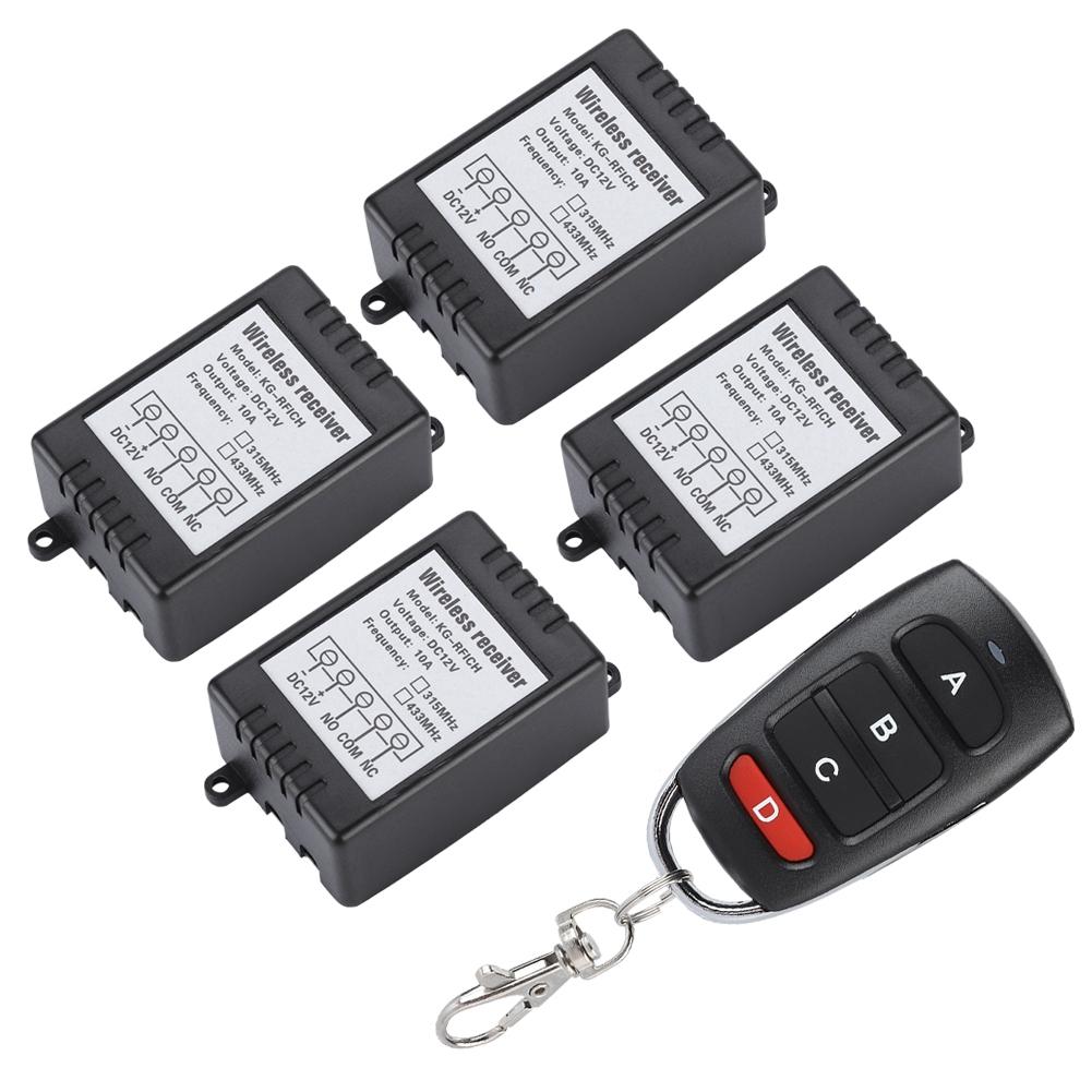 

DC 12V односторонний один на четыре беспроводной пульт дистанционного управления система переключатель переключатель контроля доступа