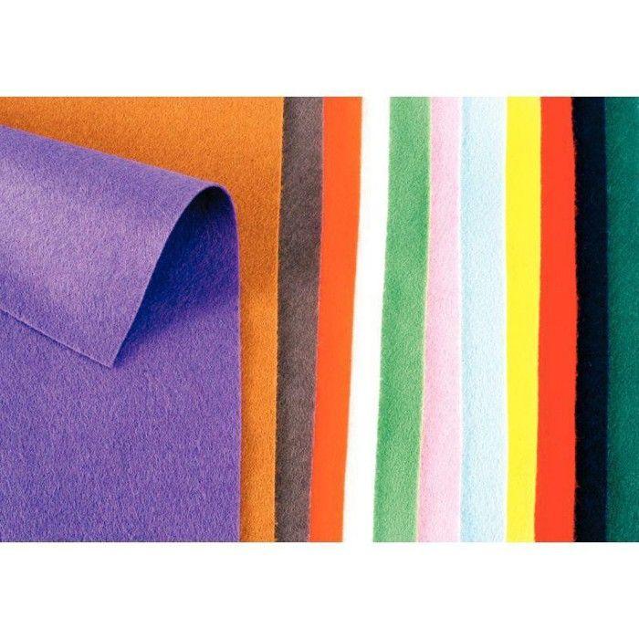 Coupon feutrine - Assorti - 45x50 cm - Paquet de 12 - 100% Viscose - Non adhésif