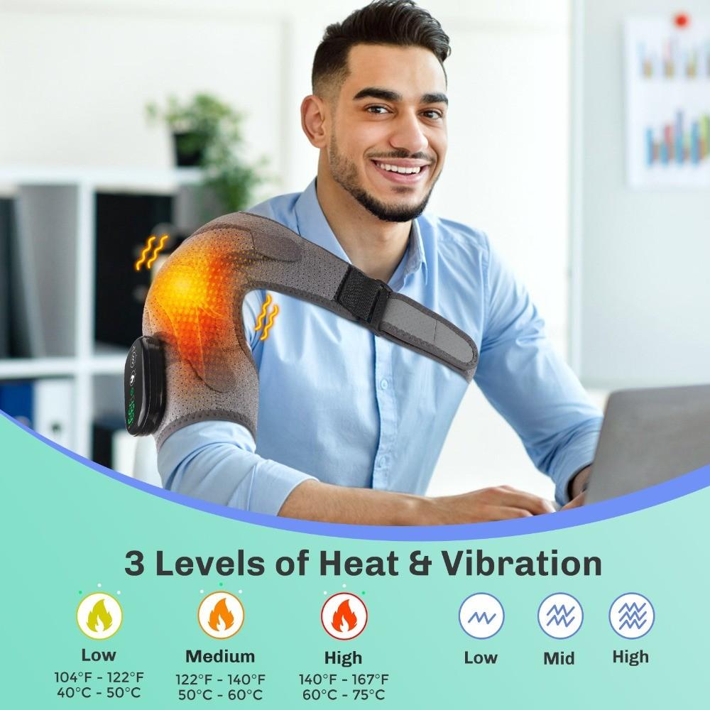 Electric Heating Shoulder Protector Arthritis Pain Relieft Hot Compress Massager Shoulder Warmth Vibration Massage Device