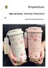 Lily of the Valley Double-Wall Thermos Cup with Straw - Student & Car Friendly