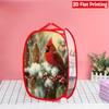 1Pcs Christmas Cardinal Pop-Up Laundry Hamper Expandable Mesh Hamper Basket for Room Bedroom Bathroom Organization Contemporary Storage