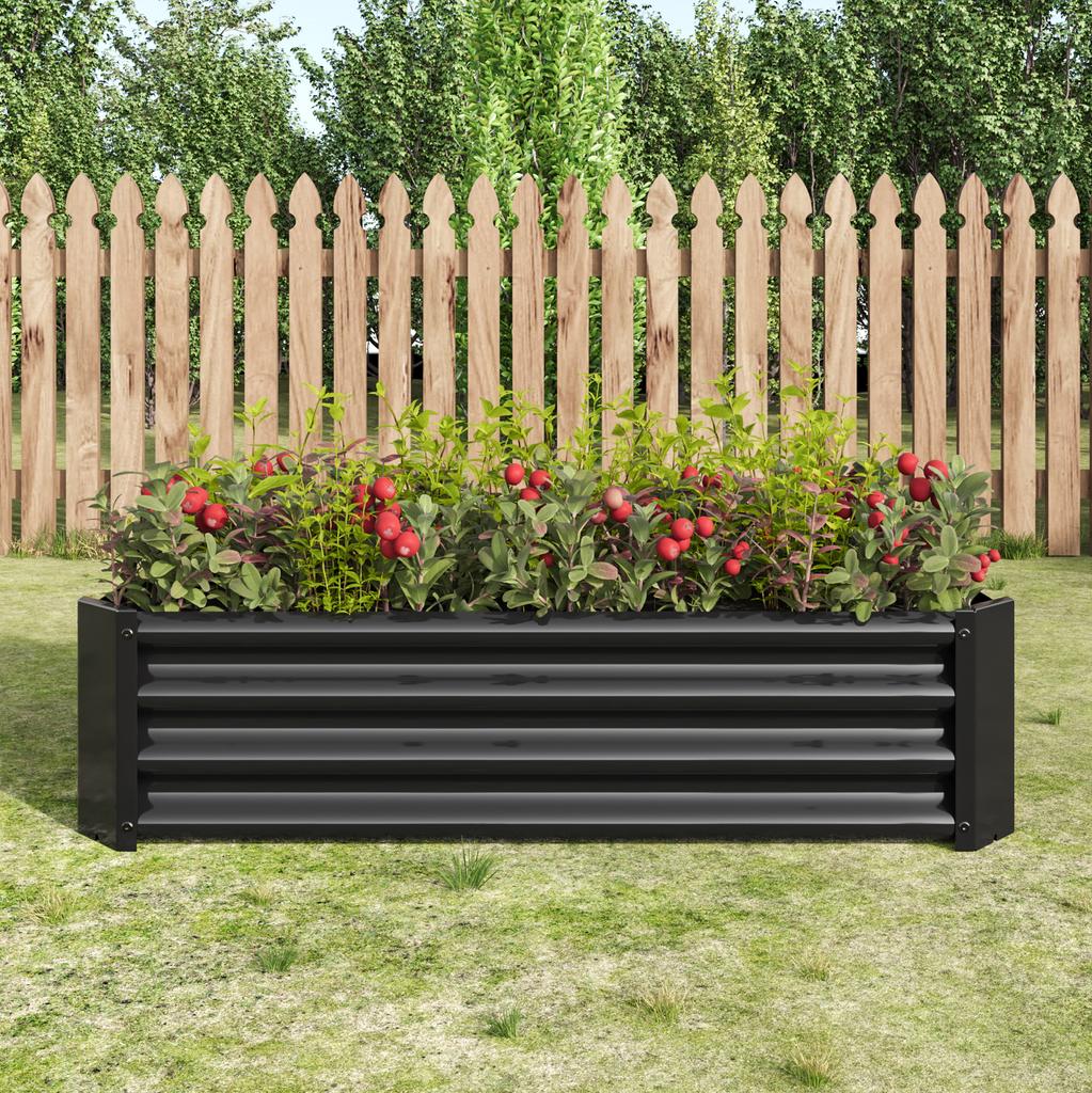 Raised Bed, Metal Planter Bed for Garden made of Robust Sheet Steel, Rust Protection, Kit without Bottom, Ideal for Vegetables, Herbs & Flowers Anthr