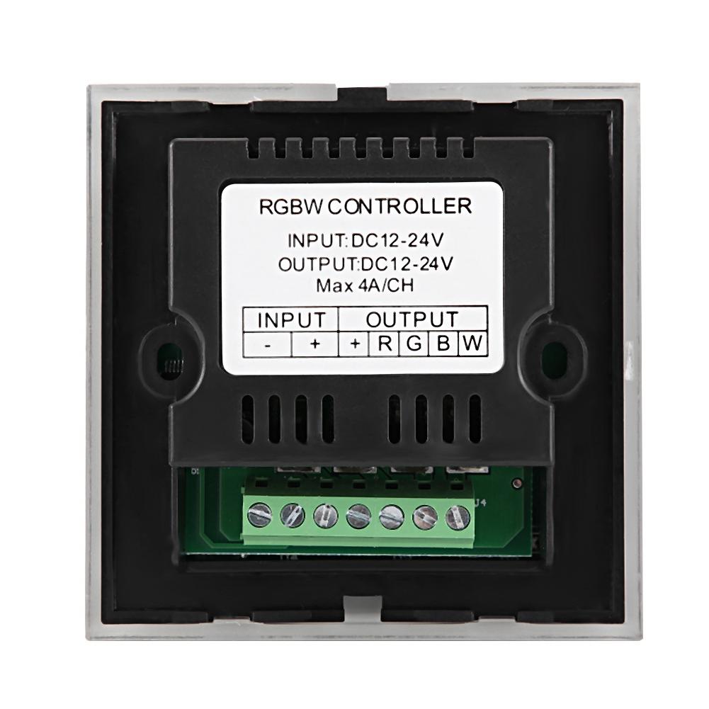 Wall Mounted Colorful RGBW LED Touch Panel Controller Dimmer   for LED Strip Light Black