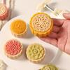 Plastic Hand Pressure Mooncake Mold Cookie Stamps Flower Cherry Pattern Mid Autumn Pastry Decoration Tool Mid-Autumn Festival