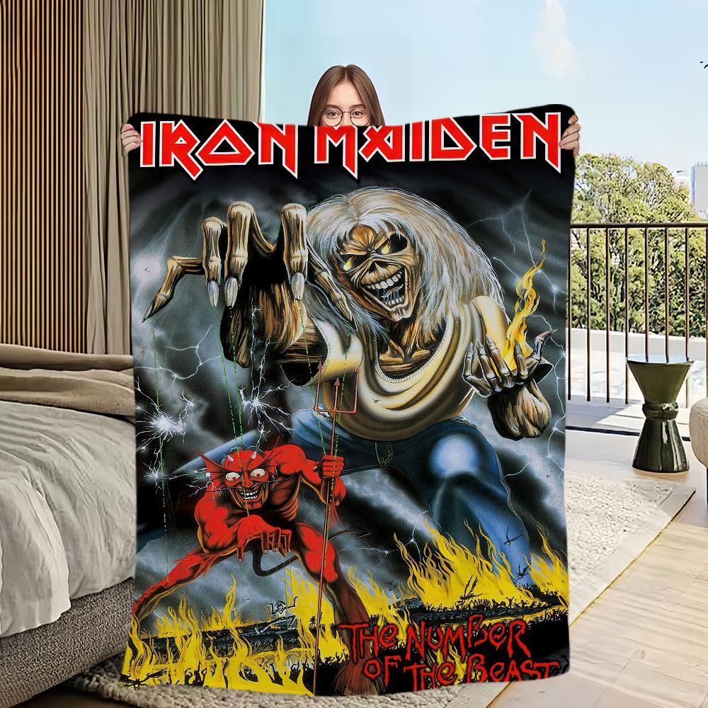 Deka Iron Maidens Přátelská k pokožce Pohodlí Teplá Měkký Plyš na Pohovku Obývací Pokoj Kancelář Ložnici