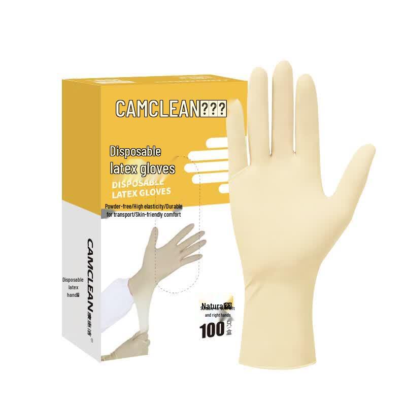 CAMCLEAN Disposable Food Grade Natural Latex Gloves