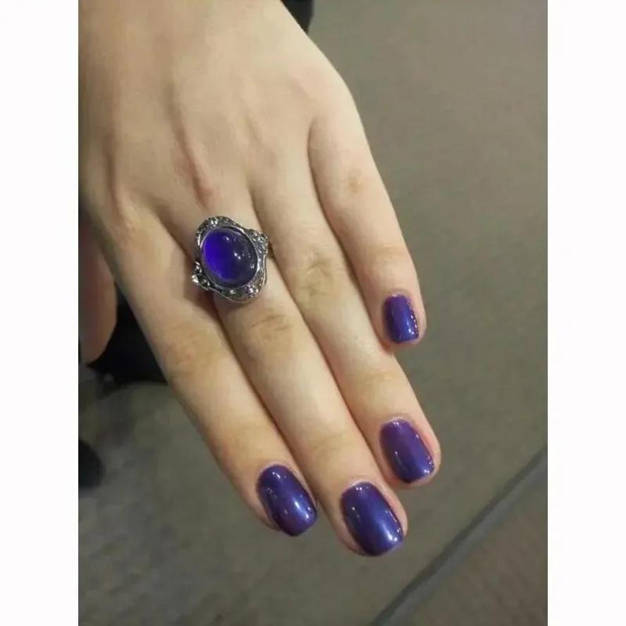Retro Magic Mood Ring Gem Heart Feeling Color Change Vintage Adjustable Temperature Fashion Jewelry Accessories Rings For Women