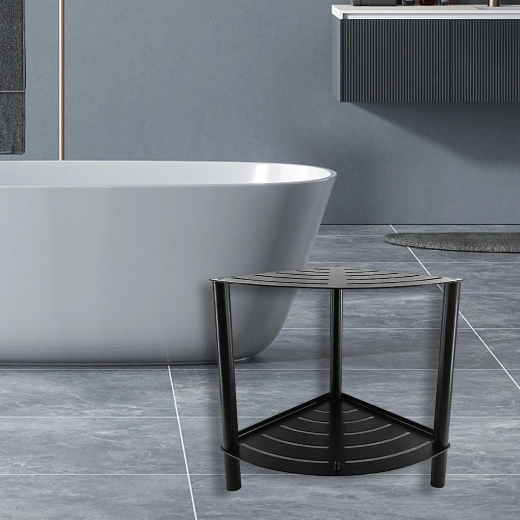 Foot Rest Shoe Stool, Multifunctional Lightweight Corner Shower Stool for Shaving Legs, Inside