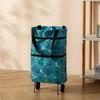 Folding Waterproof Oxford Cloth Shopping Bag with Trolley Wheels