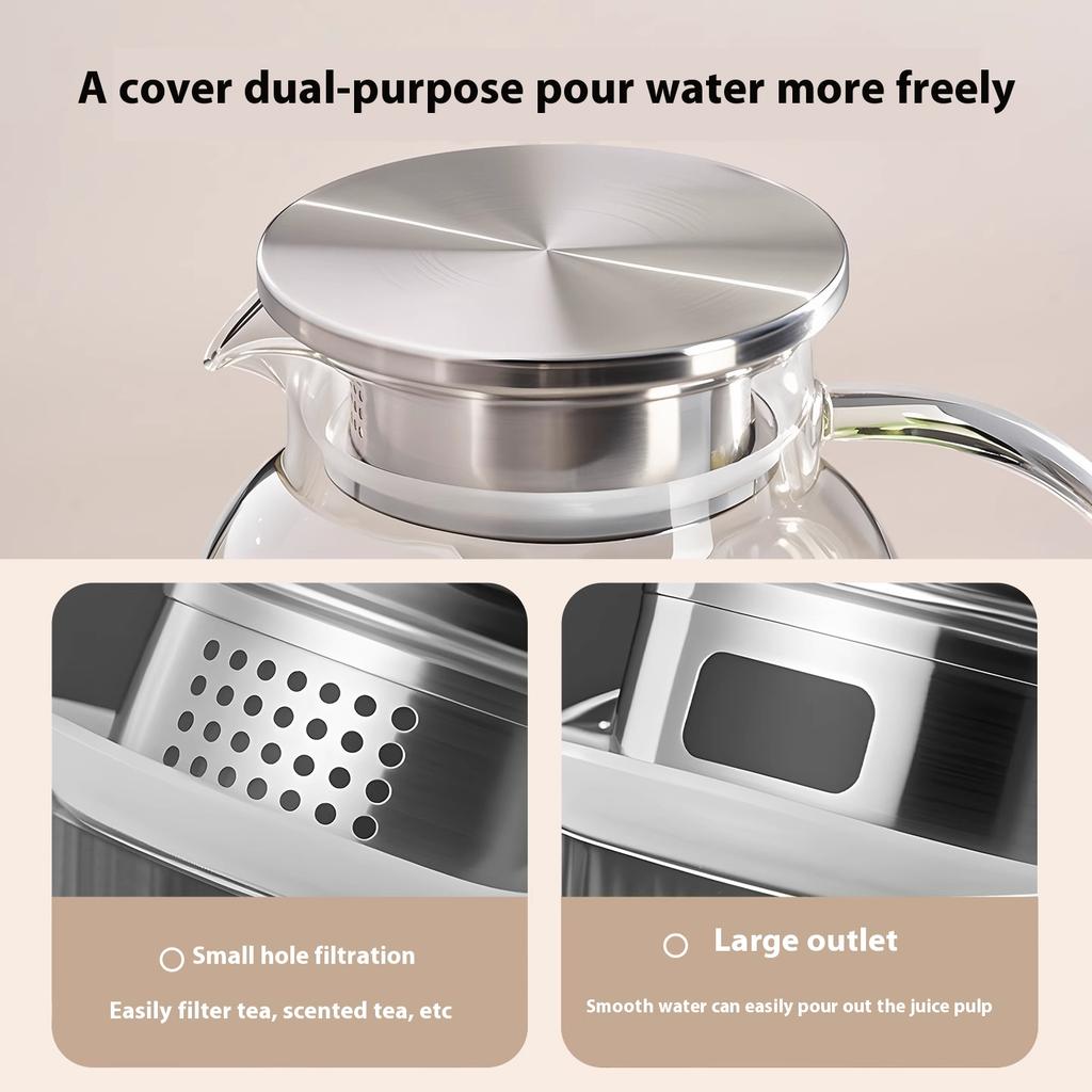 Gianxi Cold Water Kettle Glass Water Kettle High Temperature Resistant Cold Water Kettle Cold Foam Teapot Summer Tea Pot