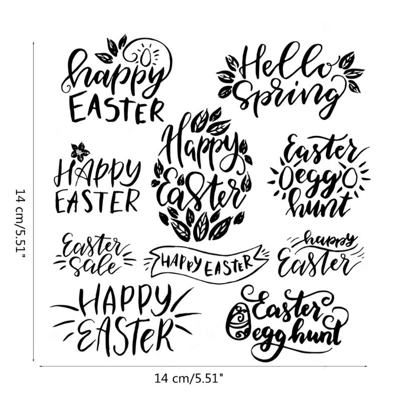 Happy Easter Clear Silicone Stamp for DIY Invitation Card Scrapbooking Paper Craft Rubber Stamp Handmade Journaling Gift