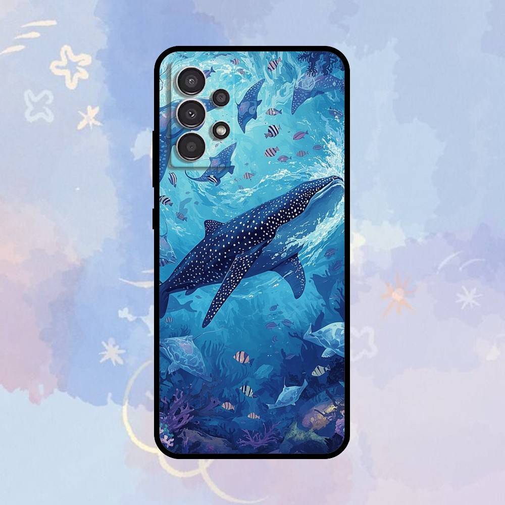 

AAA Whale Phone Case For Samsung Galaxy A73,A72,A71,A70,A53,A52,A51,Others Soft Black Cover Samsung a71 5g