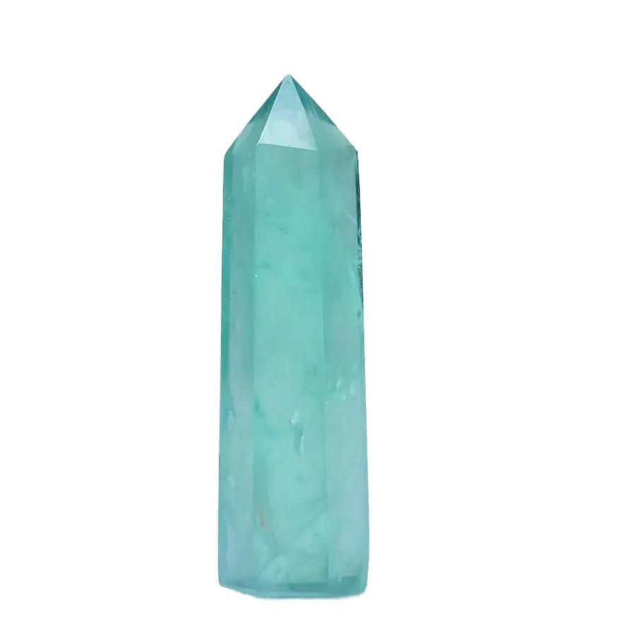 Bastoncino Prisma Esagonale di Fluorite Verde Naturale e Cristallo Bianco