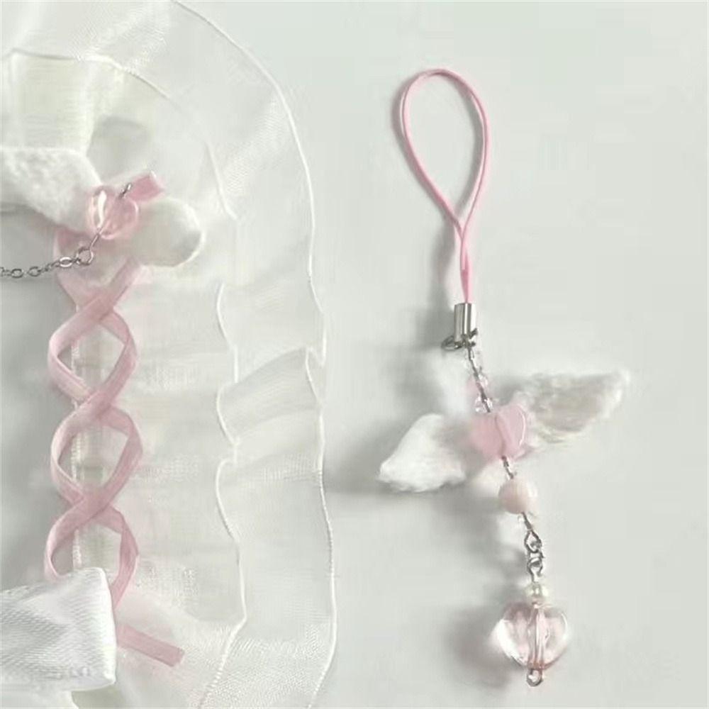 Sparkling Y2K Phone Charms Knotbow Phone Chain Beaded Phone Lanyard  Jewelry Gifts