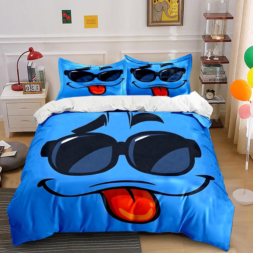 Smiling Face with Sunglasses. Bedding Sets Duvet Cover Sets Duvet Covers Pillowcases(1*Duvet Cover 2*Pillowcases Without Duvet Insert)