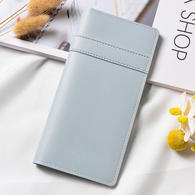 Stylish Ultra-thin Women's Leather Wallet with Buckle, Multiple Card Slots, Coin Purse, and Patchwork Design
