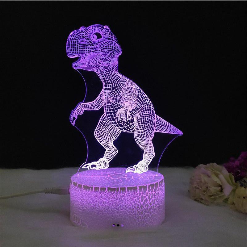 Led 3d Night Light Color Changing Touch Switch Dinosaur Shape Lamp Gift Kids