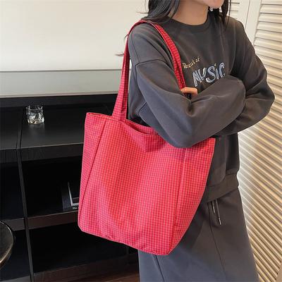 Karomuster Schultertasche Damen Große Kapazität Tragetasche