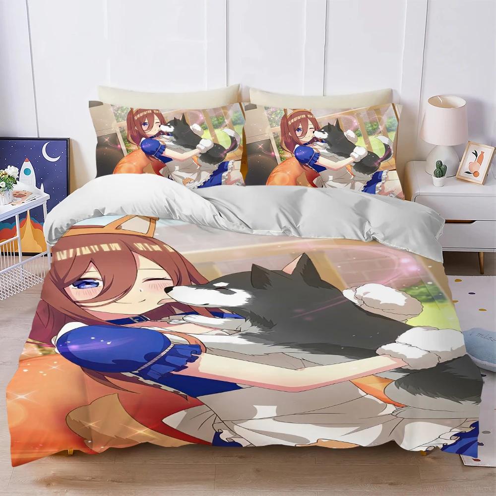

M-Miku N-Nakano Duvet Cover Set Home Style Bedding Set Soft Laundry Cotton Bed 3Pcs Set Student Dormitory Gift For Girls Duvet Cover Set&EU Twin(135x200cm)