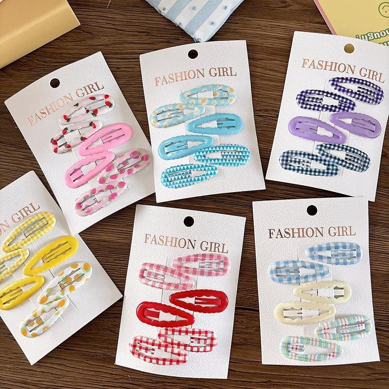 Lot de 6 Pinces BB Imprimé Fruits pour Cheveux Fillettes Frange Côté Pinces à Cheveux Enfants Pinces à Cheveux Carreaux Barrettes Accessoires de Cheveux