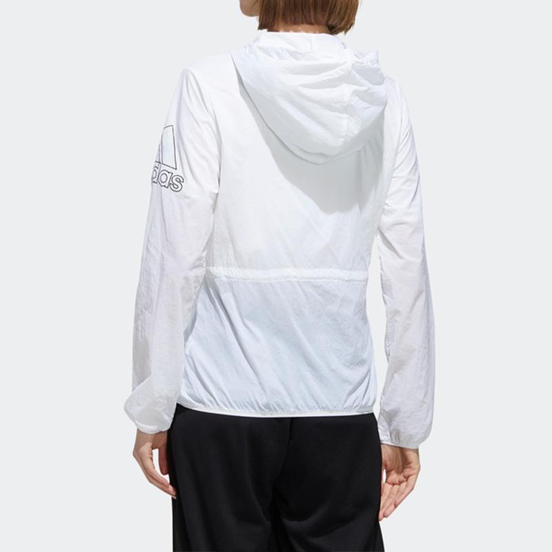 adidas Women's Lightweight Hooded Windbreaker White FT2862