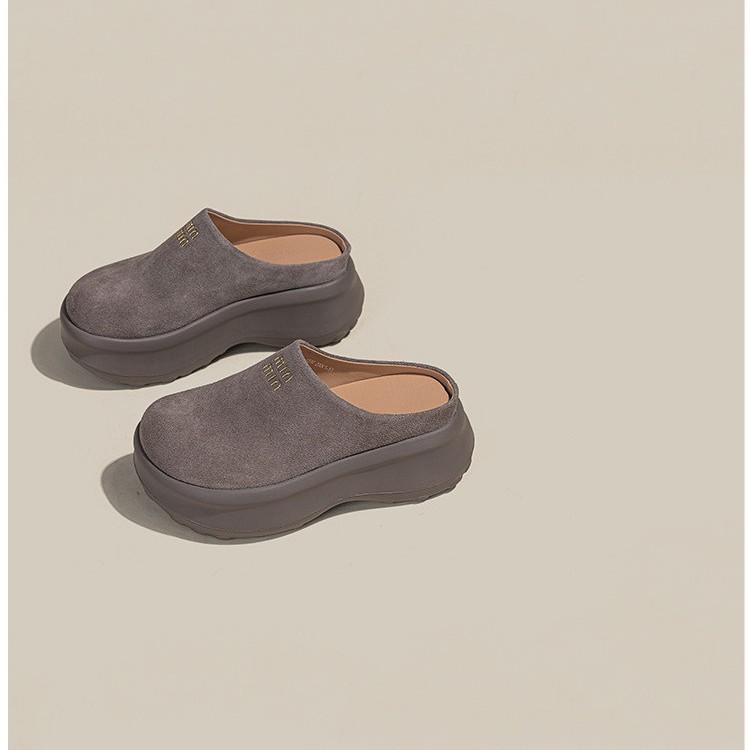 Thick-soled Bag Head and Half Slippers 22 Spring New Retro Lazy Non-slip Boken Shoes Tide