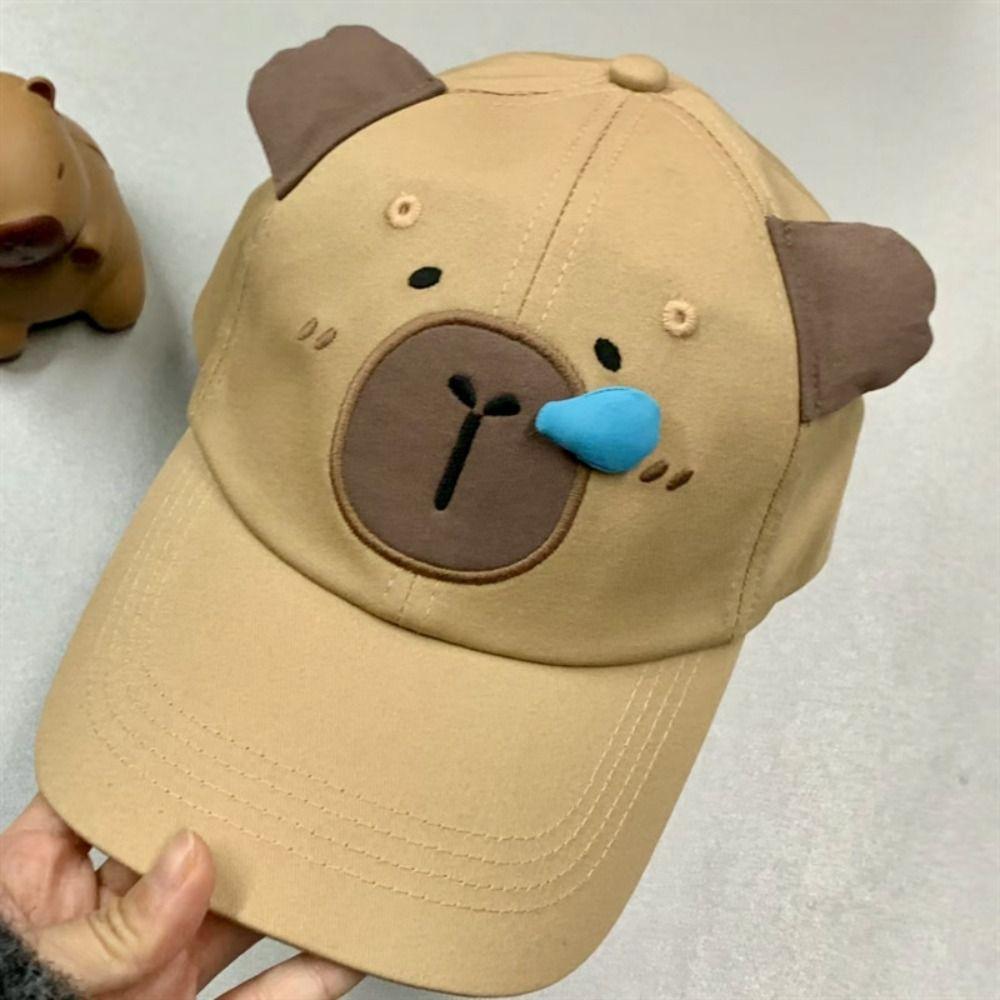 Korean Style Capybara Baseball Cap Embroidery Peaked Cap Casual Cartoon Sun Hat  Girl