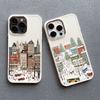 The City Winter Street Snow Scene Silicone Phone Case For iphone 13 12 11 Pro Max 16 15 14 Pro Max Plus XR XS X 7 8 SE2 Covers