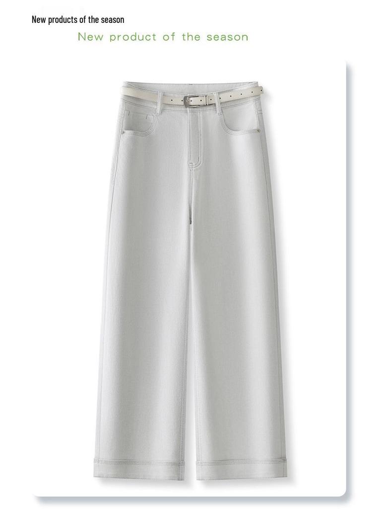 2025 Off-White High-Waisted Slimming Straight-Leg Jeans for Women