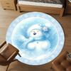 1 Stück Schneemann Winter Runder Stuhlmatte Büro Teppich - Rutschfest, Bodenschutzmatte für Büro, Schlafzimmer, Ideales Dekorationsgeschenk c0112087