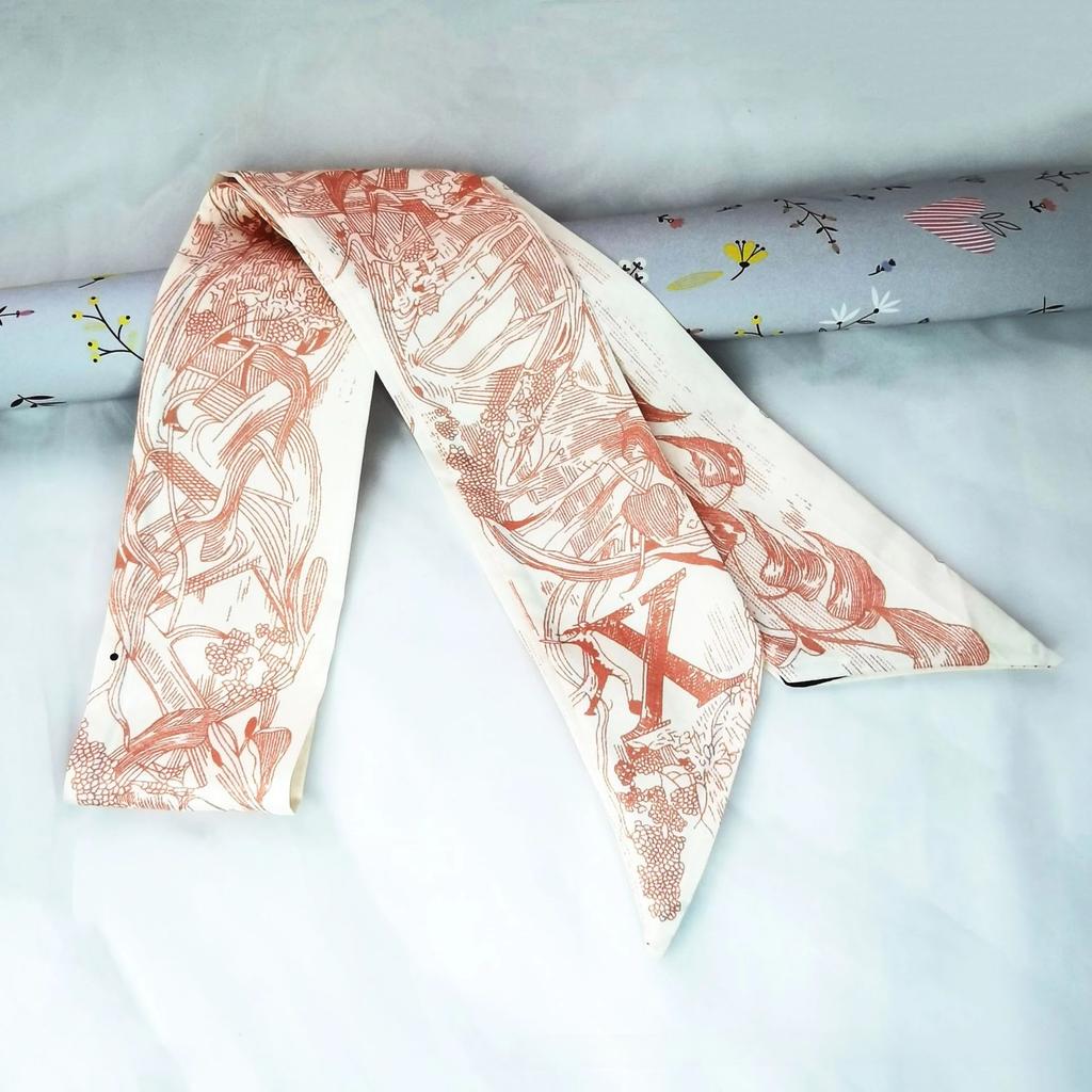 Fashion Skinny Scarf Women Luxury Letter Printing Tie Bag Handle Ribbon Hair Band Women's Headscarf New Lady Design Silk Scarves