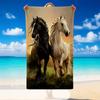 Quick Dry Beach Towel Horse Pattern, Lightweight Absorbent Towel for Pool Beach Vacation Use
