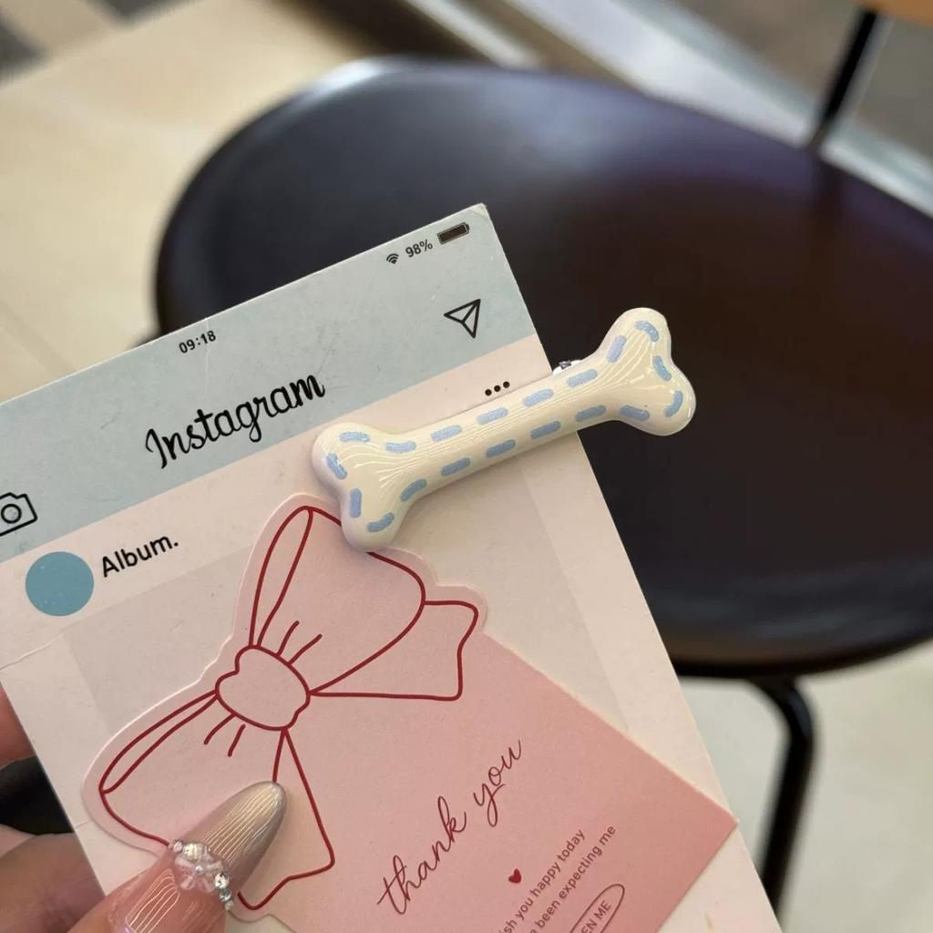 Cream Wind Line Bone Hairpin Duck Bill Clip Girl Heart Bangs Side Clip Cute Headgear Hairpin