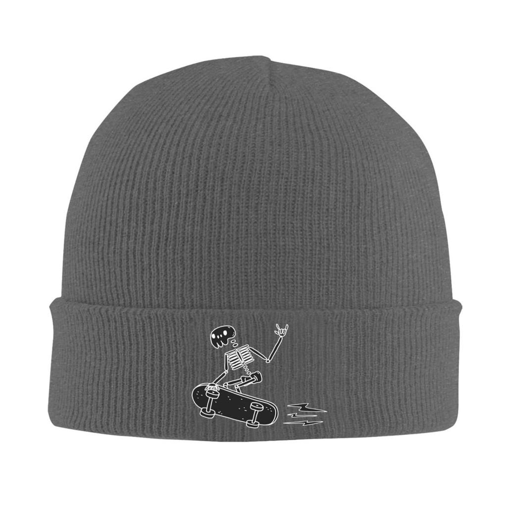 Cool Skeleton Skateboard Warm Knitted Cap Hip Hop Bonnet Hat Autumn Winter Outdoor Beanies Hats for Unisex Adult