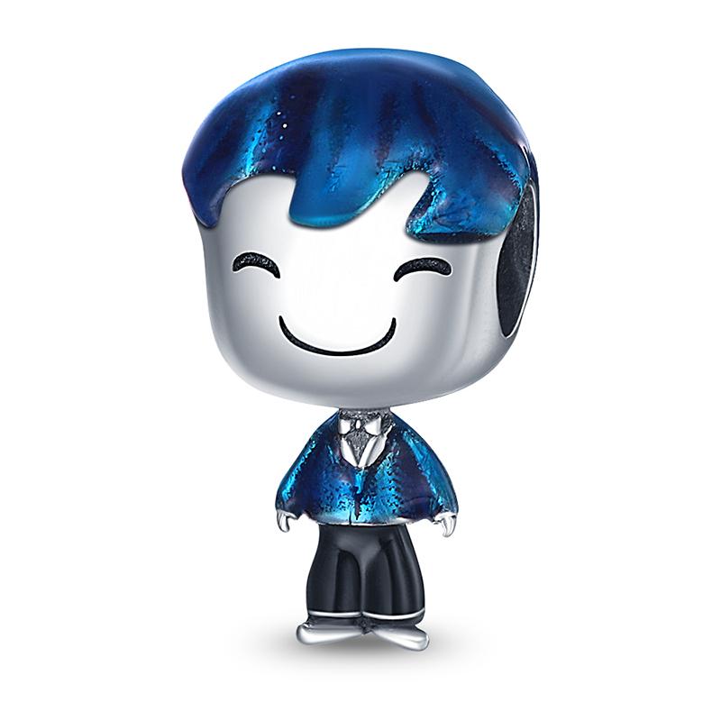 Copper Boy Girl Couple Lovers Beads Marriage Charms Dangle Fit Original Bracelet Charms Jewelry Women Diy