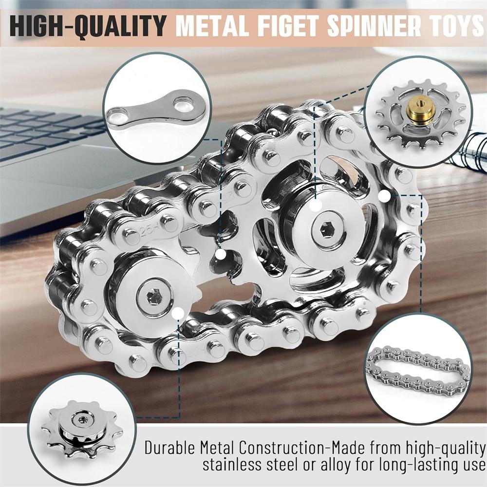 New Sprockets Flywheel Fingertip Gyro Fidget Spinner Antistress Anxiety Metal Bike Chains EDC Spinner Fidget Toys For Adult