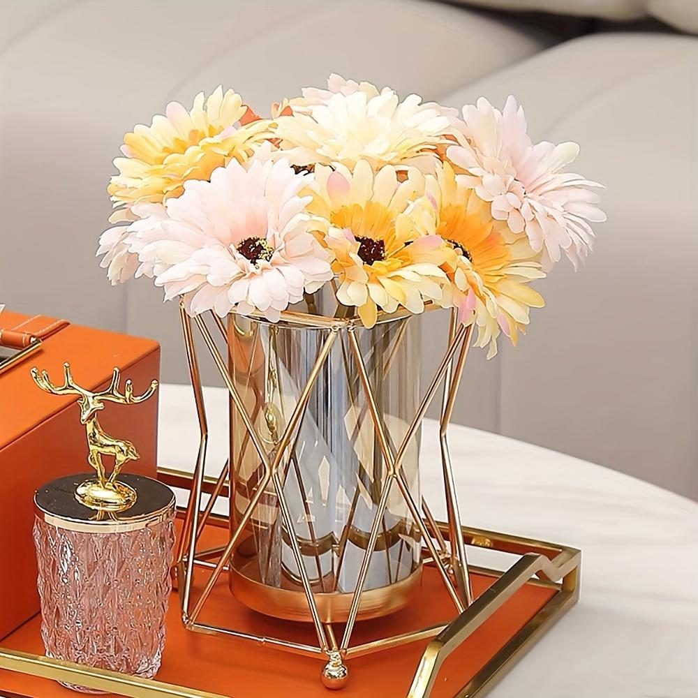 Elegant Iron Art Vase with Geometric Design for Romantic Candlelight Dinners & Stylish Home Decor, Perfect for Artificial Flower Arrangements
