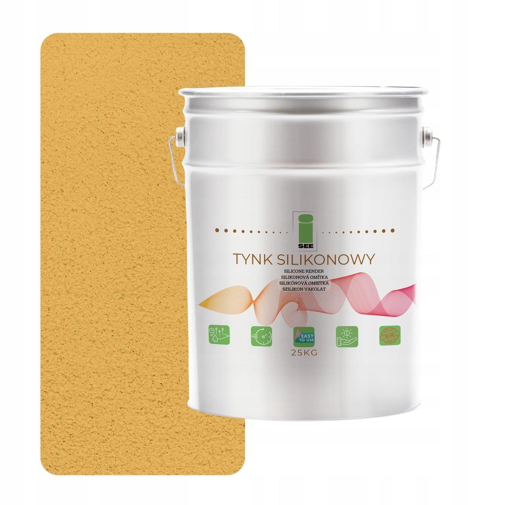 Tynk silikonowy elewacyjny wzmocniony żółty morelowy 1mm trwały 25kg