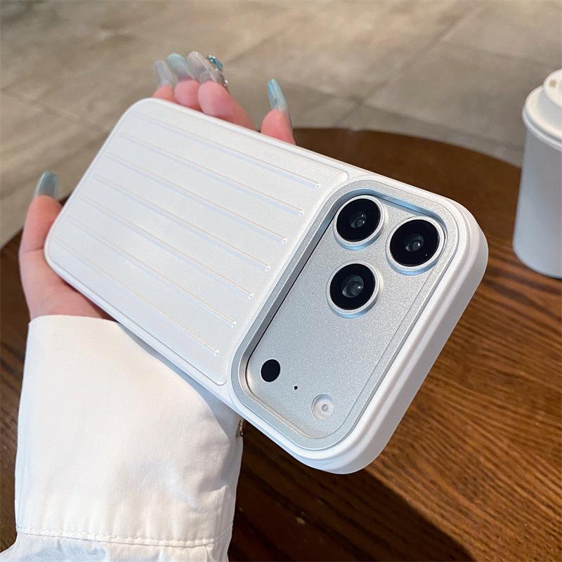 Luxury Solid Colors Bussiness Luggage Texture Aluminum Alloy Phone Case For iPhone 17 16 15 Pro Max Shockproof Protective Cover
