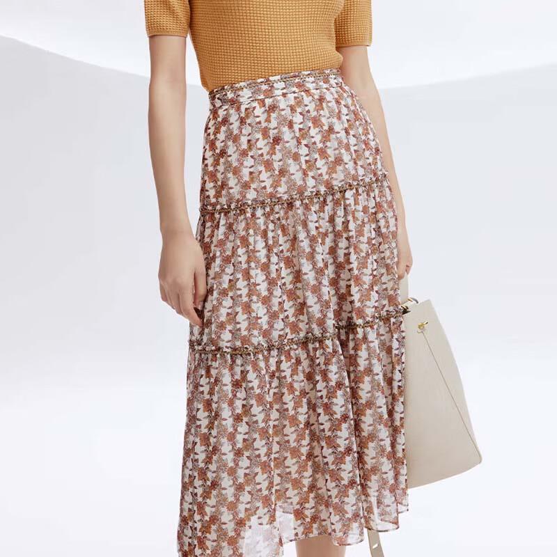 JESSIE Printed Midi Cake Skirt XL